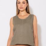 BLUSA RECORTES LINHO 100%