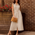 VESTIDO MIDI SLUB