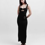 Solace skirt- Preto com metal dourado