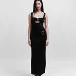Solace skirt- Preto com metal prata