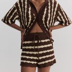 Daisy Shorts - Marrom e Amarelo manteiga 