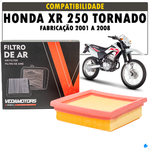 Filtro de Ar Honda XR 250 Tornado 2001 a 2008 - Vedamotors S4V0210200050 
