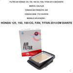 FILTRO DE AR HD CG TITAN 150 2014 CG TITAN 160 TODAS  FAN 150 2014
