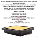 Filtro Ar Yamaha Fazer Crosser Factor 150 125i 14 acima