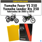 Filtro de Ar Yamaha Fazer YS Lander ténéré XTZ 250 2005 até 2015