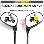 Par Espelho Retrovisor Suzuki Burgman AN 125 Modelo Original