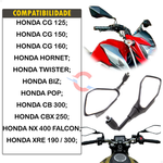 Retrovisor Kawasaki Z400 Rebaixado 90º Honda Lente Convexa
