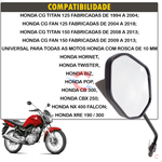 Par Retrovisor Honda Titan Fan 125 150 160 2014 em diante
