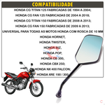 RETROV. TITAN 150 PAR LENTE PLANA ANTI REFLEXO (H)