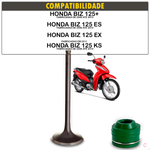 Kit Valvula Escape com Retentor haste verde Honda Biz 2006 a 2010