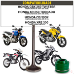 Kit Valvula Escape com Retentor haste verde Honda CBX XR 250 CB XRE 300
