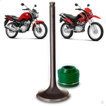 Kit Valvula Escape com retentor Haste Verde Honda CG NXR 125 2009 a 2018