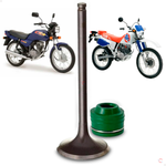 Kit Valvula Escape com retentor Haste Verde Honda CG XLR 125 1992 a 2001