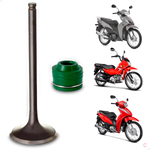 Kit Valvula Escape com retentor Haste Verde Honda Pop Biz Wave 2015 em diante
