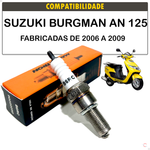 Vela de Ignição CR6E Suzuki Burgman AN125 2006 a 2009