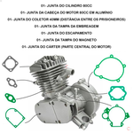 Completo de Juntas sem borracha para Motor de Bicicleta Motorizada Moskito 80cc