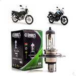 Lampada H4 Farol 35w Moto Universal Crystal Halogena Biodo 12v 35w/35w
