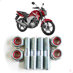 Kit Prisioneiro coroa com porca Honda CG Titan Fan 125 150 160 2004 a 2023