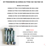 Kit Prisioneiro coroa com porca Honda CG Titan Fan 125 150 160 2004 a 2023