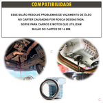 Bujão Conico 14mm Universal para carter espanado com arruela carro e moto