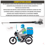 Antena Corta Pipa Fixar Guidão Preta