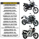 Par de Espelho Retrovisores  Lente Plana Anti Reflexo Mini Kawazaki Honda Yamaha