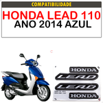 Kit Adesivo Faixa Completo Honda Lead 110 Ano 2014 Azul