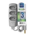 Extensão NoShock Terra PP 3X0,75mm com 3M 10A Cinza Daneva UN
