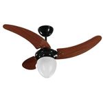 Ventilador de Teto Búzios Max 3 Pás com Luminária Preto Tron UN
