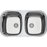Cuba Inox Dupla Alto Brilho 77X45cm com Válvula Tramontina UN
