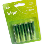 Pilha Alcalina Blister AA com 4 Peças Elgin CTL