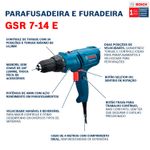 Parafusadeira e Furadeira 400W Gsr 7-14 e Bosch UN