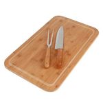 Conjunto Churrasco Bamboo Tábua Retangular 30X50cm Mor UN