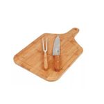 Conjunto Churrasco Bamboo Tábua com Alça Mor UN