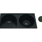Tanque Duplo de Mármore Sintético 102x50cm Verde Romano Premium Decoralita UN