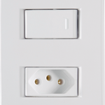 Conjunto Interruptor Simples + Tomada 10A Liz Tramontina UN
