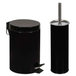 Conjunto Ágata Lixeira 3 Litros e Escova Higiênica Preto 8335 Mor UN