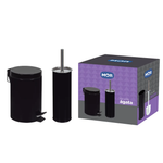 Conjunto Ágata Lixeira 3 Litros e Escova Higiênica Preto 8335 Mor UN