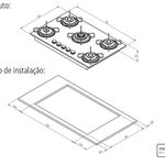 Fogão Cooktop Glass 5Gg 70 Tramontina UN