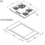 Fogão Cooktop Trapézio 4 Bocas A Gás Tramontina UN