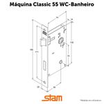 Fechadura Classic 3300 para Banheiro Cromada com Roseta Quadrada Stam UN