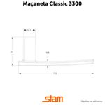 Fechadura Classic 3300 para Banheiro Cromada com Roseta Quadrada Stam UN