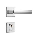Fechadura Classic 3400 Externa Cromada com Roseta Quadrada de Inox Stam UN
