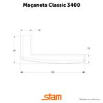 Fechadura Classic 3400 Externa Cromada com Roseta Quadrada de Inox Stam UN