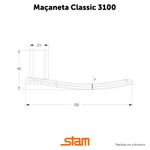 Fechadura Classic 3100 Externa 55mm Cromada com Roseta Redonda de Inox Stam UN