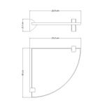 Prateleira de Vidro Glass de Canto 200X200x8mm Tramontina UN