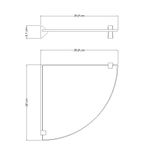 Prateleira de Vidro Glass de Canto 300X300x8mm Tramontina UN