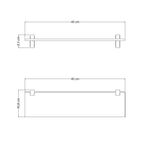 Prateleira de Vidro Glass Reta 400X100x8mm Tramontina UN
