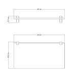 Prateleira de Vidro Glass Reta 400X200x8mm Tramontina UN