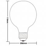 Lâmpada Filamento de Carbono 40W G80 Taschibra UN
